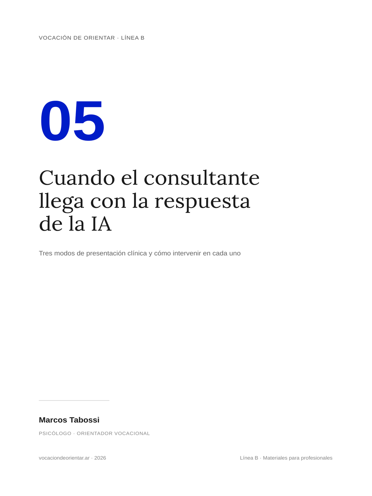 Cuando el consultante llega con la respuesta de la IA — Marcos Tabossi